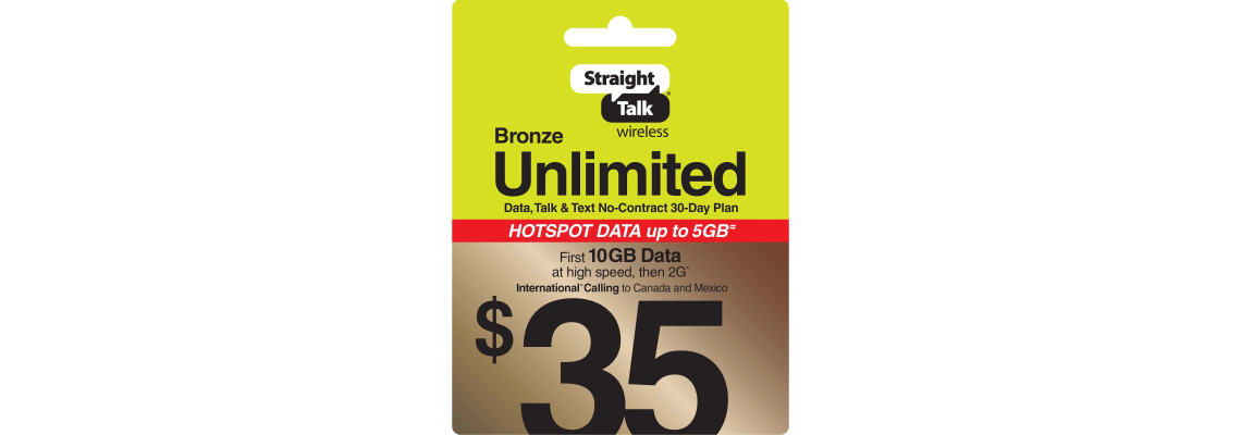 Straight Talk $35 Bronze Unlimited Plan Refill Card