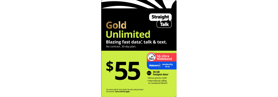 Straight Talk $55 Gold Ultimate Unlimited 