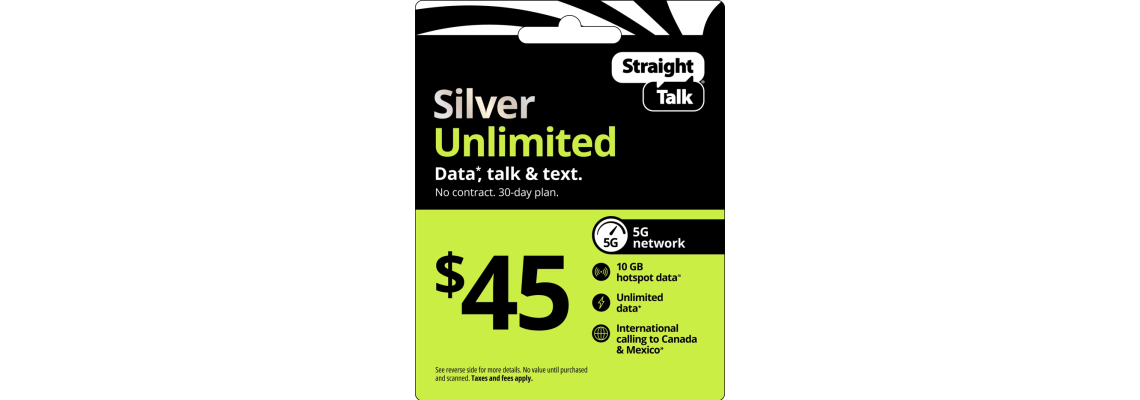 Straight Talk Silver Unlimited $45
